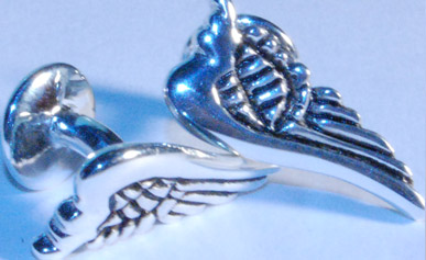 mens metal wings silver cuff links