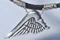 W18 Silver Wing on Leather Necklace - £p.o.a